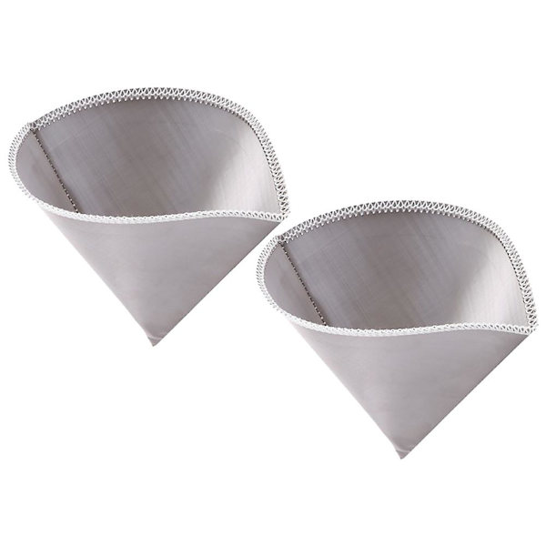 2 st återanvändbara kaffefilter i rostfritt stål, konformade, för 2-3 koppar