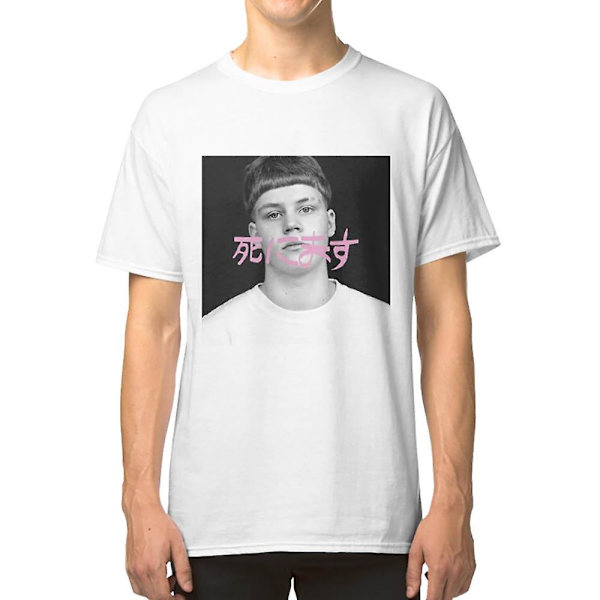 Yung Lean surullinen käsin kirjoitettu japanilainen T-paita M
