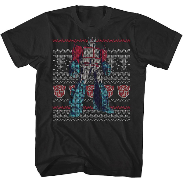 Optimus Prime Faux Ugly Christmas Sweater Transformers T-shirt M
