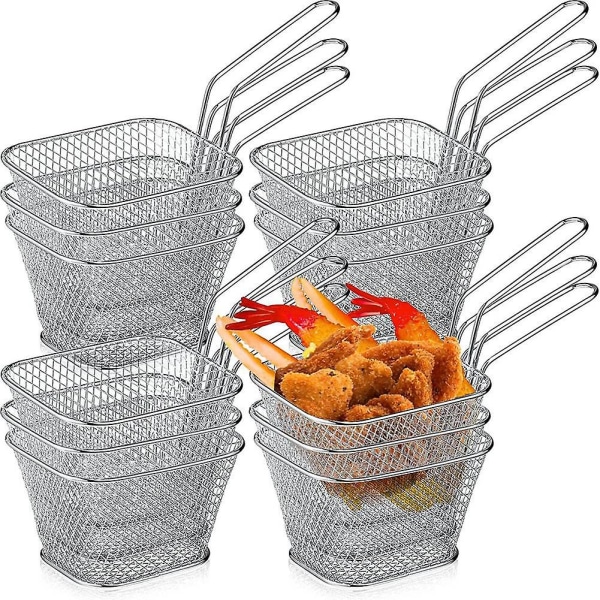 Friturekurv Pommes Frites Holder Chips Mini Kurv Madkurv til Servering Genanvendelig Pommes Frites Holder Dyb f