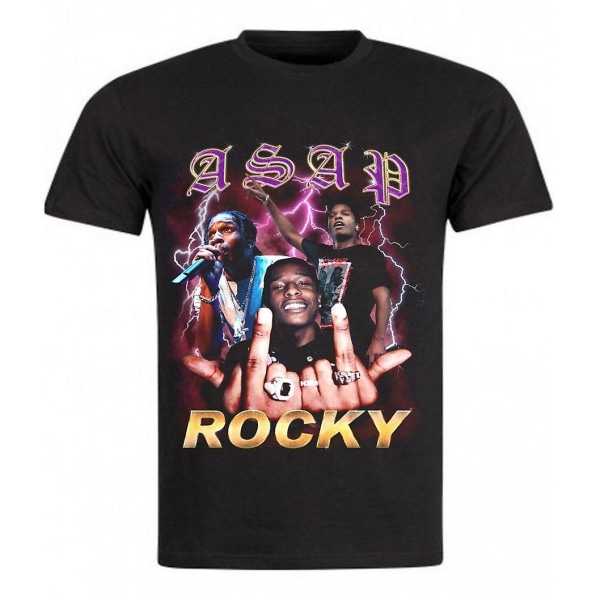 Vintage Tee Svart T-shirt Retro 90S ASAP Rocky M