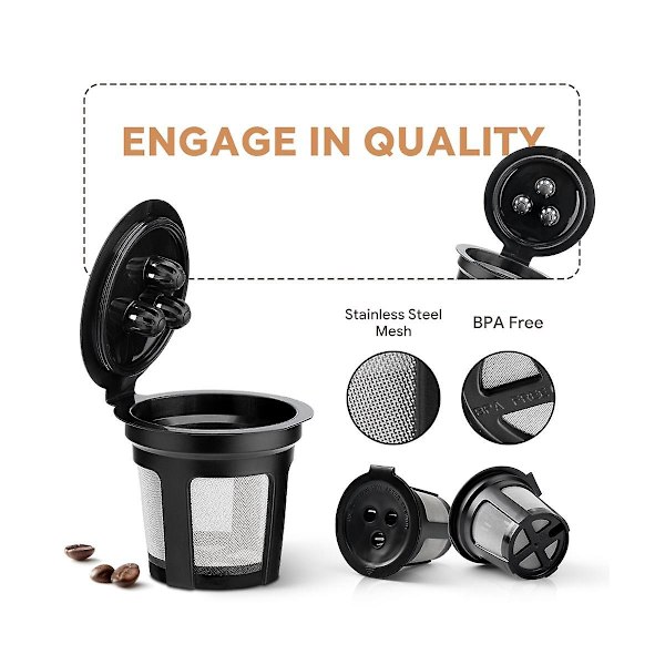 12 återanvändbara kaffekapslar Ninja Double Brew Espresso K-Cup kapslar Ninja CFP201 CFP301