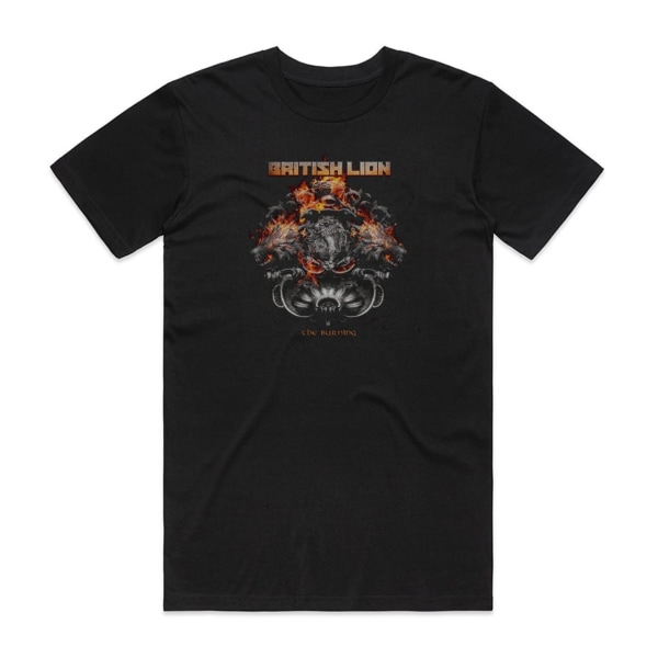 British Lion The Burning Album Cover T-Shirt Sort M