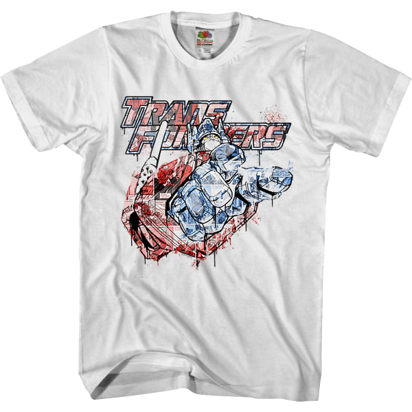 Spray Paint Optimus Prime Transformers T-shirt XL