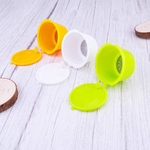 3 stk Kaffekapsler Påfyllbare Kaffekapsler Pods Gjenbrukbare Universelle Kaffe Filter med Skje b