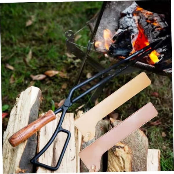 Fire Tongs Heavy Duty Fireplace Log Tongs Indoor Fire Tools Log Grabber Cast Iron Fire Pits Accessories Fireplace Tongs High Temperature Resistance Fi