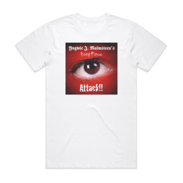 Yngwie J Malmsteens Rising Force Attack Album Cover T-shirt Vit XXXL