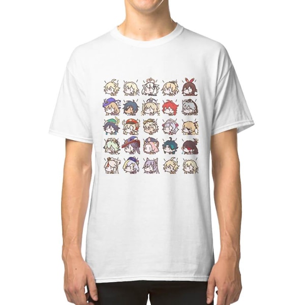 Genshin Impact Kawaii Chibi Nerdy Characters T-shirt XL