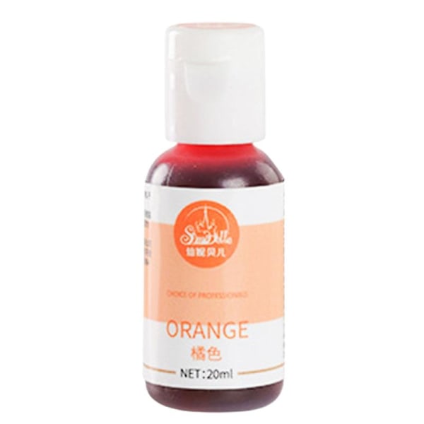 20ml Høykonsentrert Matfarge Lett å Blande Spiselig Kakedekorering Fondantfarge for Bursdag Qinhai Orange