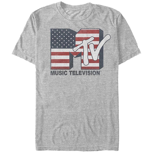 T-shirt med amerikansk flagglogga MTV S