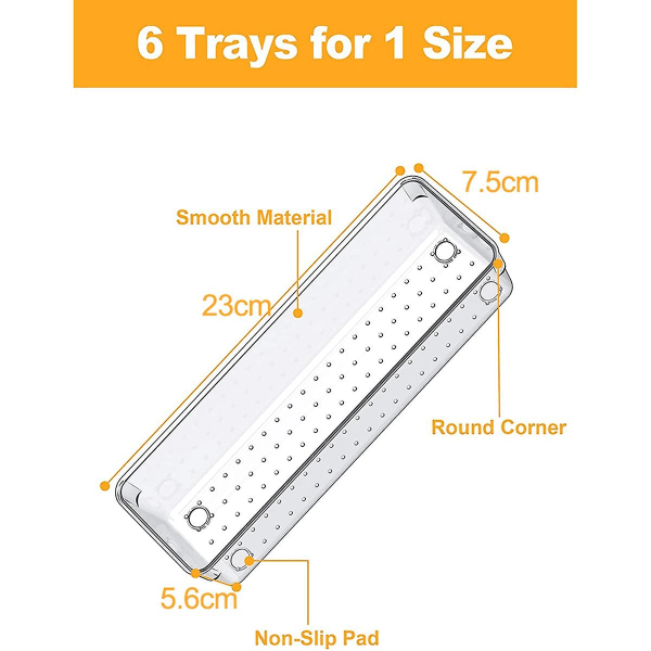 Skuffer Organizer, Transparent Skuffe Organizer Bakke Kosmetik Opbevaring Bakke, Smykker, Utensi