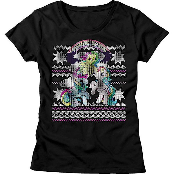 Junior My Little Pony Falsk Strikket Juletrøje L