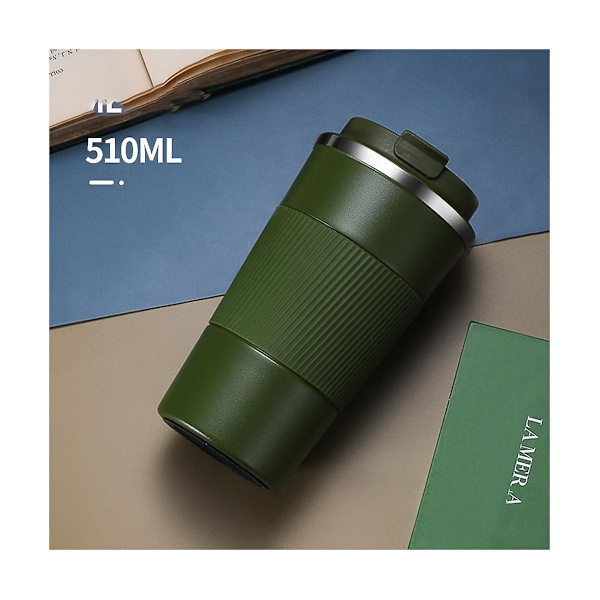 510ml Dubbelväggig Rostfritt Stål 304 Kaffemugg Läcksäker Icke-Bil Termos Resemugg Vatten