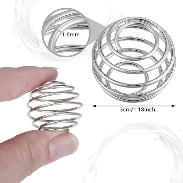 12 stk. Blender Blandingskugler Trådpisker Rustfrit Stål Shaker Kugle 30mm Blandingskugle Udskiftning Til Protein Milkshake Drikkekop