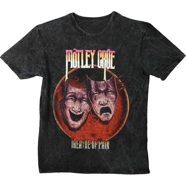 Motley Crue Theatre Of Pain T-skjorte med Puff Paint-finish M