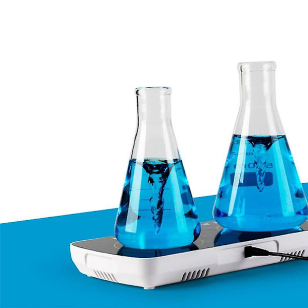 Mini digital magnetrörare med omrörningsstav, 2 arbetspaneler laboratorieblandare, 1L + 1L kapacitet, 0-4000 rpm justerbar
