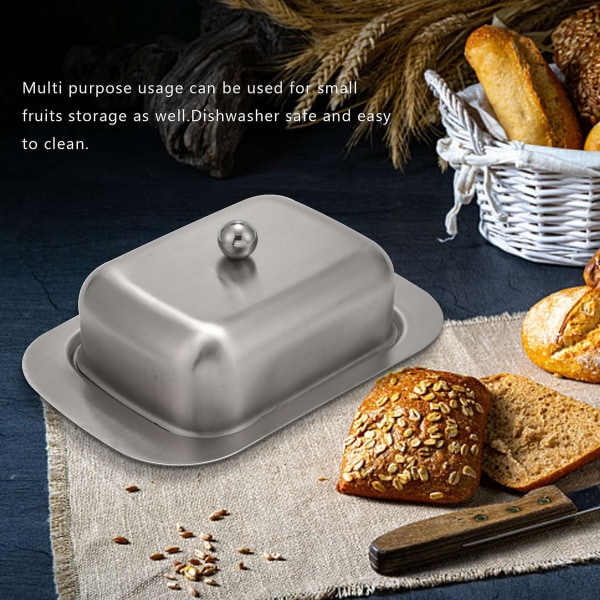 Smørboks i rustfritt stål - Elegant osteserveringsbrett
