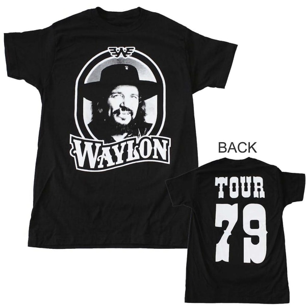 Waylon Jennings T-shirt Waylon Jennings Tour 79 Svart T-shirt XL