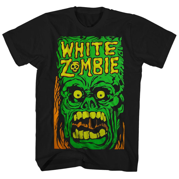 Vit Zombie T Shirt Grön Monster Yell Shirt M