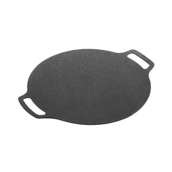38 cm tjock gjutjärnsstekpanna platt pannkakspanna non-stick grill induktionshäll kokpanna