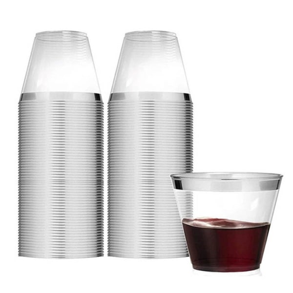 Plastkopp 9oz Hard Engangskopp Plast Vinglass Fest Bryllup Vinglass Klar Plast