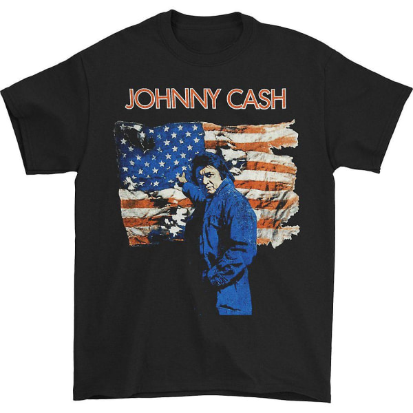 Johnny Cash Ragged Old Flag T-shirt L