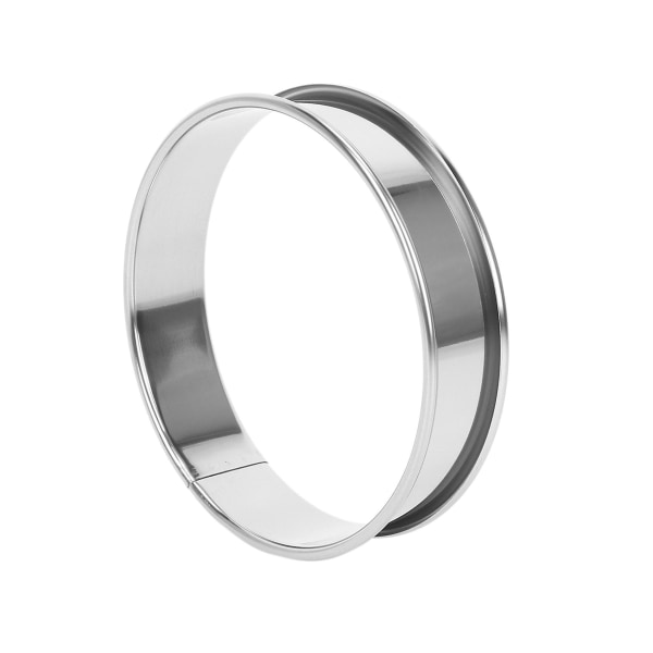 6 st Rund Kakringform, Rostfritt Stål Muffinspajring, Metallform Dubbelvalsad Krom