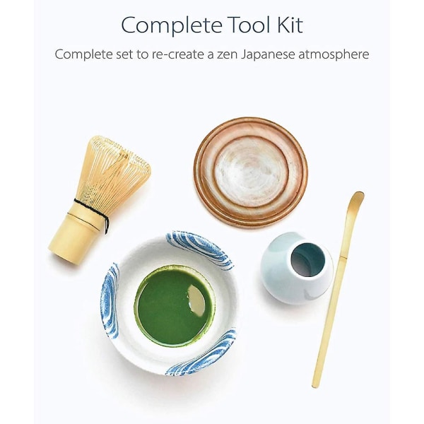 Matcha Vispset Bambus Matcha Set med 100 Spetsiga Matcha Vispar (Chasen), Traditionell Sked, Matcha w