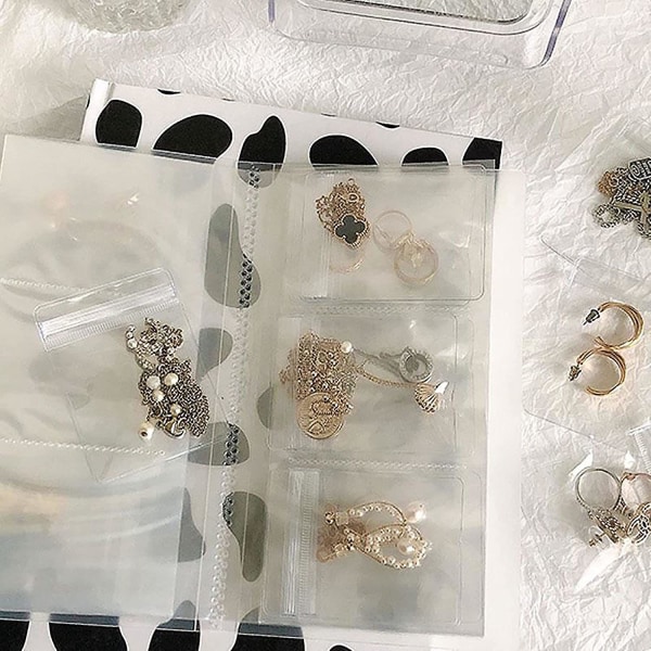 Pvc genomskinliga smycken antioxidation dragkedja väska, smycken örhängen förvaringsväska, smycken butik