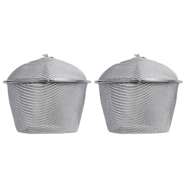 2X Extra Stort Rostfritt Stål Twist Lock Nät Teboll Teinfuser med Hängkedja
