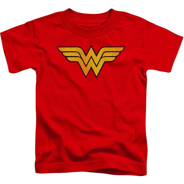 Ungdoms nödställda logotyp Wonder Woman skjorta XL