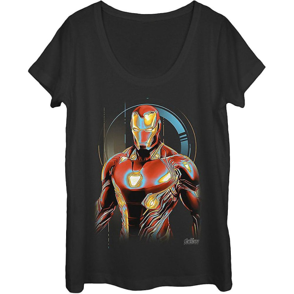 Dame Iron Man Scoop Neck T-skjorte S