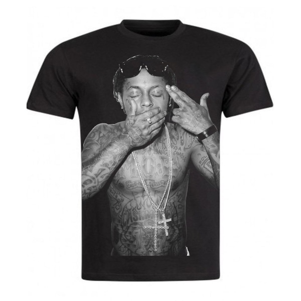 T-skjorte Lil Wayne Gun B&W XL