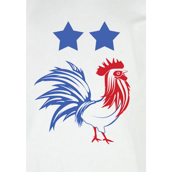 VM-T-shirt Blanc Unisex Coq Equipe De France XXXL