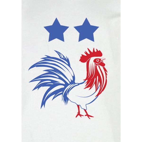 World Cup T-shirt Blanc Unisex Coq Equipe De France XXL
