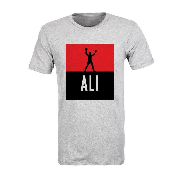 Mohamed Ali T-shirt Unisex Gris Ali-logotyp XXXL