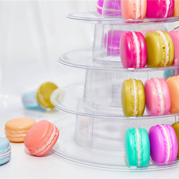 10-vånings Cupcakesställ, Rund Macaron Tower Ställ, Bröllop Födelsedag Transparent Tårta Display Ställ
