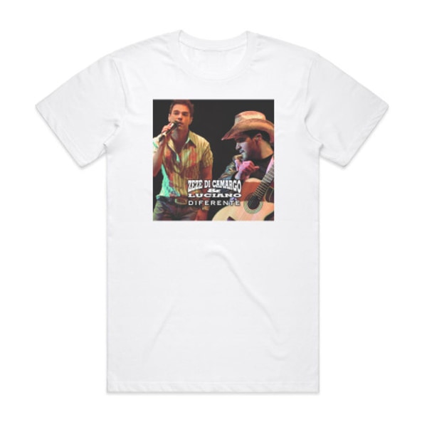Zeze Di Camargo og Luciano Diferente Album Cover T-Shirt Hvid XL