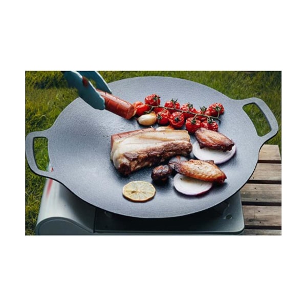 38 cm tykk støpejernspanne flat pannekakepanne non-stick grill induksjonskomfyr kokepanne