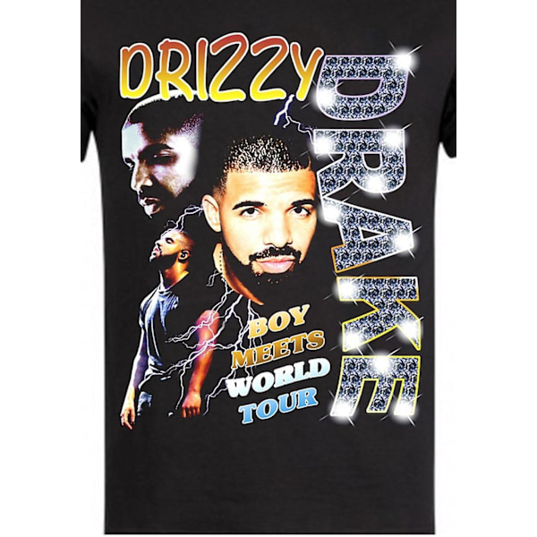 Vintage Tee Musta T-paita Retro 90-luku Drake T-paita S