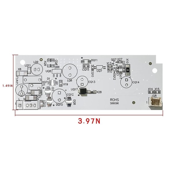 wpw10515057 W10515057 LED-ljusbräda för kylskåp (endast PCB)