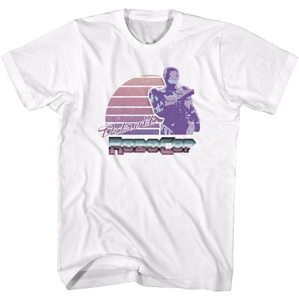 Retro Sunset Robocop T-shirt XL