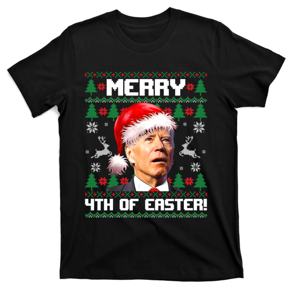 Santa Joe Biden Merry 4th Of Easter Fultriggsweater Jultröja T-shirt XXL