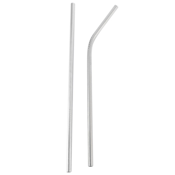 100 stk metall drikke sugerør gjenbrukbare 304 rustfritt stål drikkevann rør 215mm x 6mm buede str