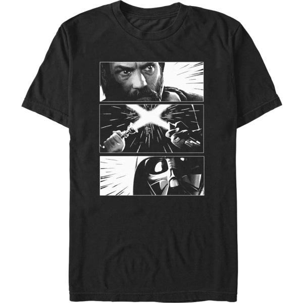 Obi-Wan Kenobi ja Darth Vader -paneelit Tähtien sota -paita XL