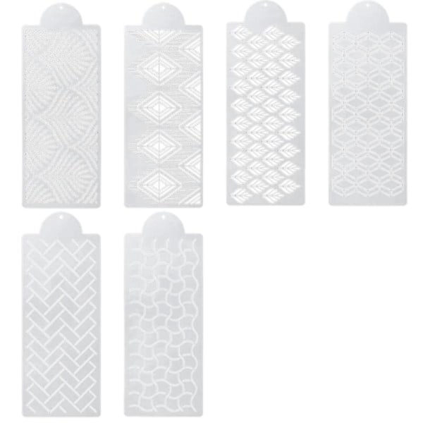 6pcs Cake Decorating Stencil Floral Cake Stencil Cake Printing Hollow Lace Decoration Mold Dec