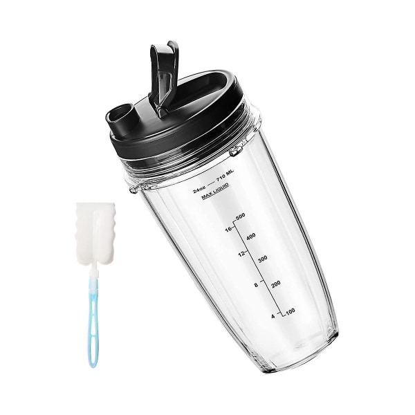 Blender 24oz Blenderkopp med lufttett lokk og rengjøringsbørste Kompatibel med Ninja Blender Auto IQ