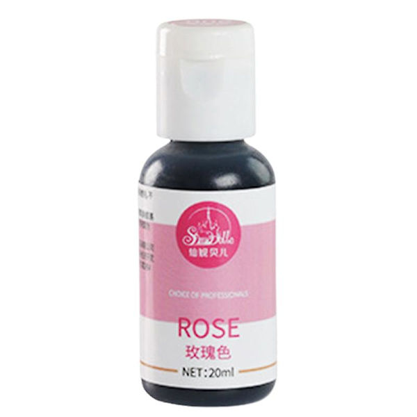 20ml Högkoncentrerad Livsmedelsfärg Lätt att Blanda Ätbara Tårta Dekoration Marsipan Färgning för Födelsedag Qinhai Rose Red