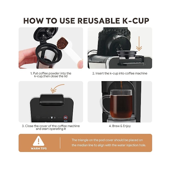 12 återanvändbara kaffekapslar Ninja Double Brew Espresso K-Cup kapslar Ninja CFP201 CFP301