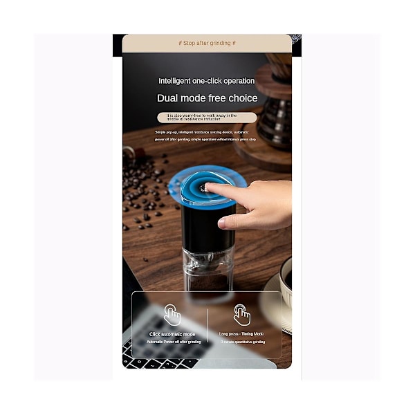 USB-kaffekvarn 155ml Professionell Keramisk Slipkärna Kaffebönor-Kvarn Bärbar Elektrisk